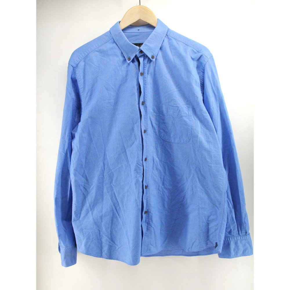 Massimo Dutti Shirt Men XL Blue Finest Fabric Casual Button Down